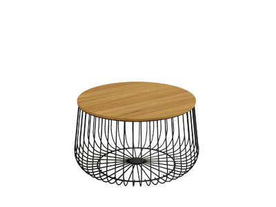 Mesa centro ÍNDICO Ø60 estructura negra - sobre madera
