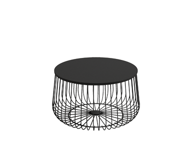 Mesa centro ÍNDICO Ø60 estructura negra - sobre negro