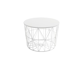 Mesa centro ATLÁNTICO Ø60 estructura blanca - sobre blanco