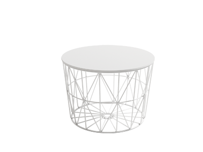 Mesa centro ATLÁNTICO Ø60 estructura blanca - sobre blanco