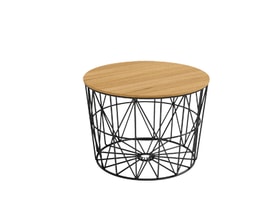 Mesa centro ATLÁNTICO Ø60 estructura negra - sobre madera