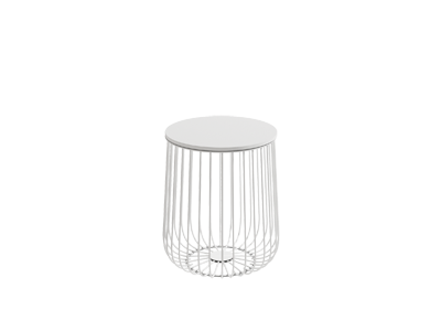 Mesa auxiliar ÍNDICO Ø35 estructura blanca - sobre blanco