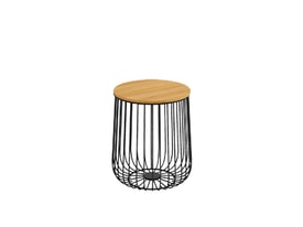 Mesa auxiliar ÍNDICO Ø35 estructura negra - sobre madera
