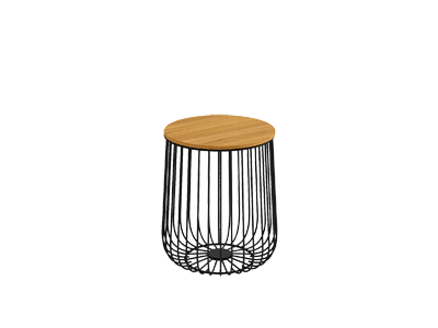 Mesa auxiliar ÍNDICO Ø35 estructura negra - sobre madera