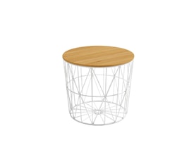 Mesa auxiliar Atlántico blanca y madera