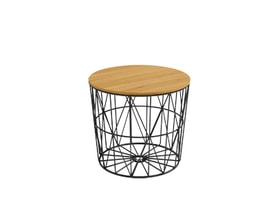 Mesa auxiliar ATLÁNTICO Ø48 estructura negra - sobre madera
