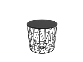 Mesa auxiliar ATLÁNTICO Ø48 estructura negra - sobre negro