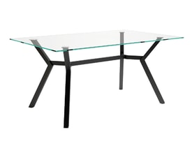 Mesa de comedor Alborán cristal y negro