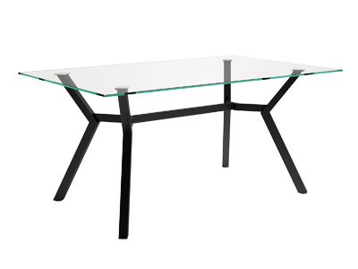 Mesa de comedor Alborán cristal y negro