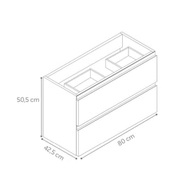 MUEBLE BAÑO 2C-80CM FUSION FAMILY TECH BLANCO BRILLO (lavabo no incluido) miniatura 3