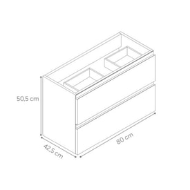 MUEBLE BAÑO 2C-80CM FUSION FAMILY TECH BLANCO BRILLO (lavabo no incluido) miniatura 4