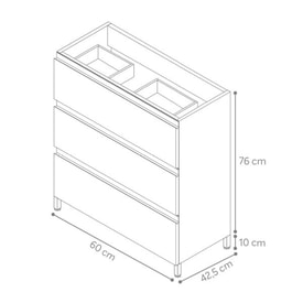 MUEBLE BAÑO 3C-60CM FUSION FAMILY TECH FOREST miniatura 4