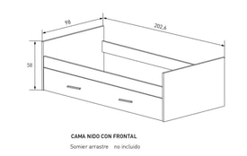 DORMITORIO JUVENIL S/ARMARIO MOD.AURA AMB.02 BEIG miniatura 3