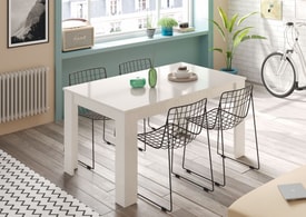 Mesa de comedor extensible Kendra Blanco Brillo