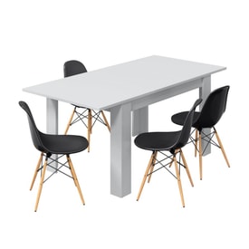 Mesa de comedor extensible Kendra Blanco Brillo miniatura 2