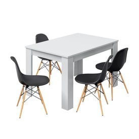 Mesa de comedor extensible Kendra Blanco Brillo miniatura 3