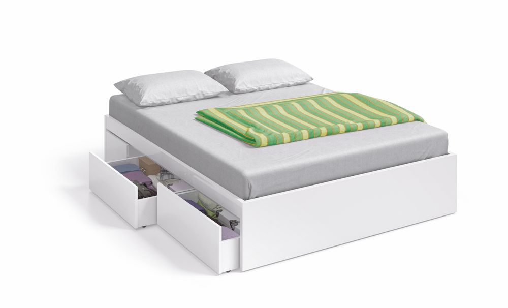 Cama 150 con 4 cajones Blanco Artik
