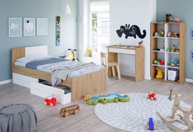 Cama juvenil NOA con cabezal y 2 cajones miniatura 4