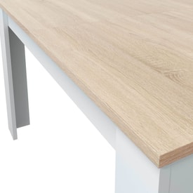 Mesa de comedor extensible 90x140-190 cm Roble Canadian y Blanco Artik miniatura 2