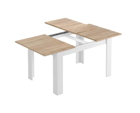 Mesa de comedor extensible 90x140-190 cm Roble Canadian y Blanco Artik miniatura 3