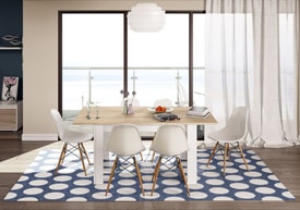 Mesa de comedor extensible 90x140-190 cm Roble Canadian y Blanco Artik miniatura 8
