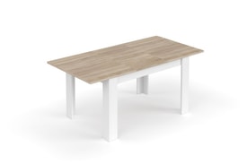Mesa de comedor extensible 90x140-190 cm Roble Canadian y Blanco Artik miniatura 9