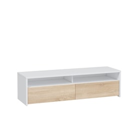 Mueble TV 2 puertas Blanco/Roble