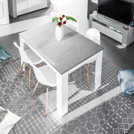 Mesa de comedor extensible Cemento y Blanco Artik miniatura 2