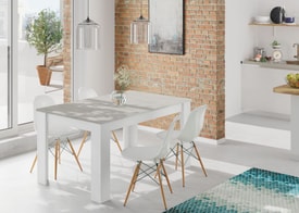 Mesa de comedor extensible Cemento y Blanco Artik miniatura 7