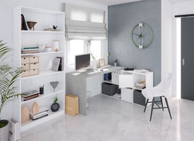 OFFICE Mesa escritorio con buc miniatura 6
