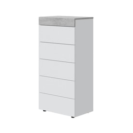 Cómoda 5 cajones Tekkan Blanco Artik/Cemento miniatura 4