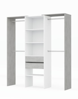 TIDY Armario-Vestidor con estantería 2,02x60cm + 4 barras
