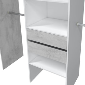 TIDY Armario-Vestidor con estantería 2,02x60cm + 4 barras miniatura 2