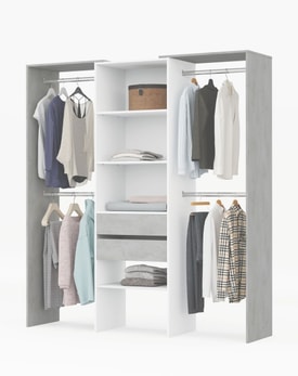 TIDY Armario-Vestidor con estantería 2,02x60cm + 4 barras miniatura 4