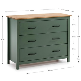 COMODA MIRANDA 3C VERDE 5615/CERA miniatura 4