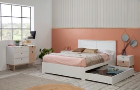 CAMA 135/140 GABI C/CAJON BLANCO/CERA BLANCA C/SM miniatura 2