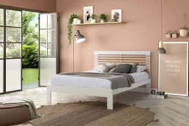CAMA VECTRA 140X190 BLANCO/CERA BLANCA C/SM miniatura 3