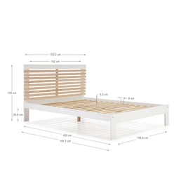 CAMA VECTRA 140X190 BLANCO/CERA BLANCA C/SM miniatura 4