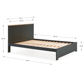 CAMA AKIRA 160X200 GRIS ANT/CERA BLANCA C/SM miniatura 3