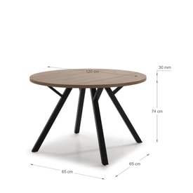 MESA REDONDA BENI 120CM NATURAL miniatura 3