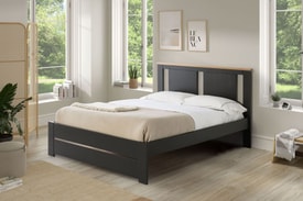 CAMA ENARA 140X190 ANTRACITA/ROBLE C/SM miniatura 2