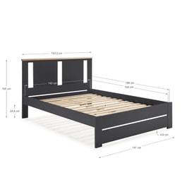 CAMA ENARA 140X190 ANTRACITA/ROBLE C/SM miniatura 3