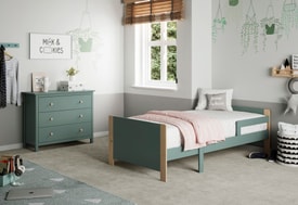 CAMA EVOLUTIVA WILLI 90X140+90X50 VERDE PETROL/CER miniatura 2