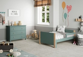 CAMA EVOLUTIVA WILLI 90X140+90X50 VERDE PETROL/CER miniatura 3