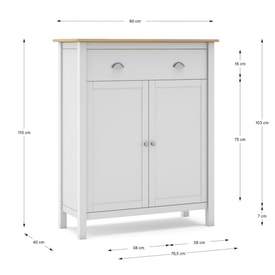 MUEBLE AUX. MISTI 2P1C BLANCO/ROBLE miniatura 3