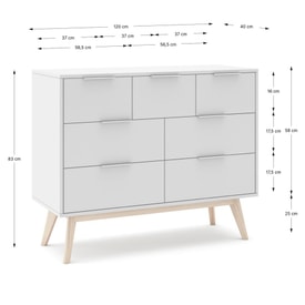 COMODA CAMPUS 4+3C BLANCO/CERA BLANCA miniatura 4