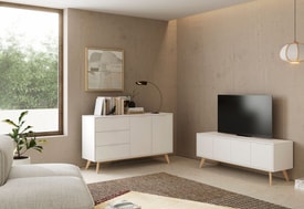 MUEBLE TV CAMPUS 4P BLANCO/CERA BLANCA miniatura 2