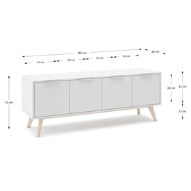 MUEBLE TV CAMPUS 4P BLANCO/CERA BLANCA miniatura 3