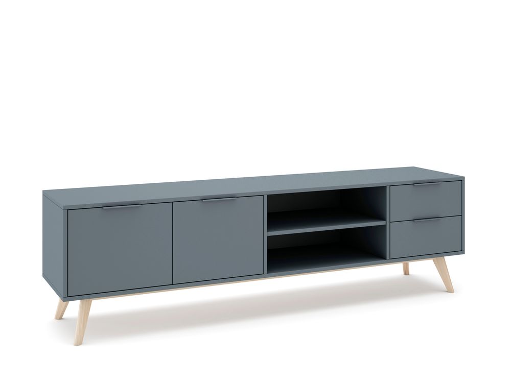 MUEBLE TV PISCO 2P2C2H VERDE KAKI 444C/CERA BLANCA