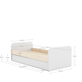 BICAMA ESTEBAN 200/190X90 BLANCO/CERA BLANCA C/SM miniatura 5